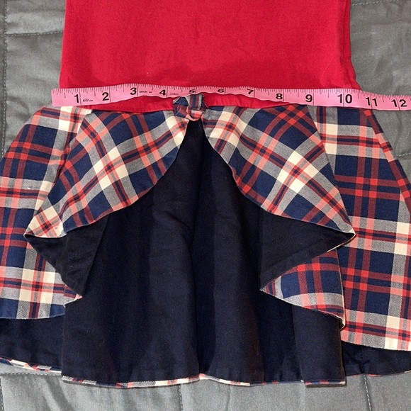 JESSIE AND JAMES LONDON RED BLUE CREAM PLAID LONG SLEEVE RUFFLED DRESS Size 3YR - Picture 12 of 15